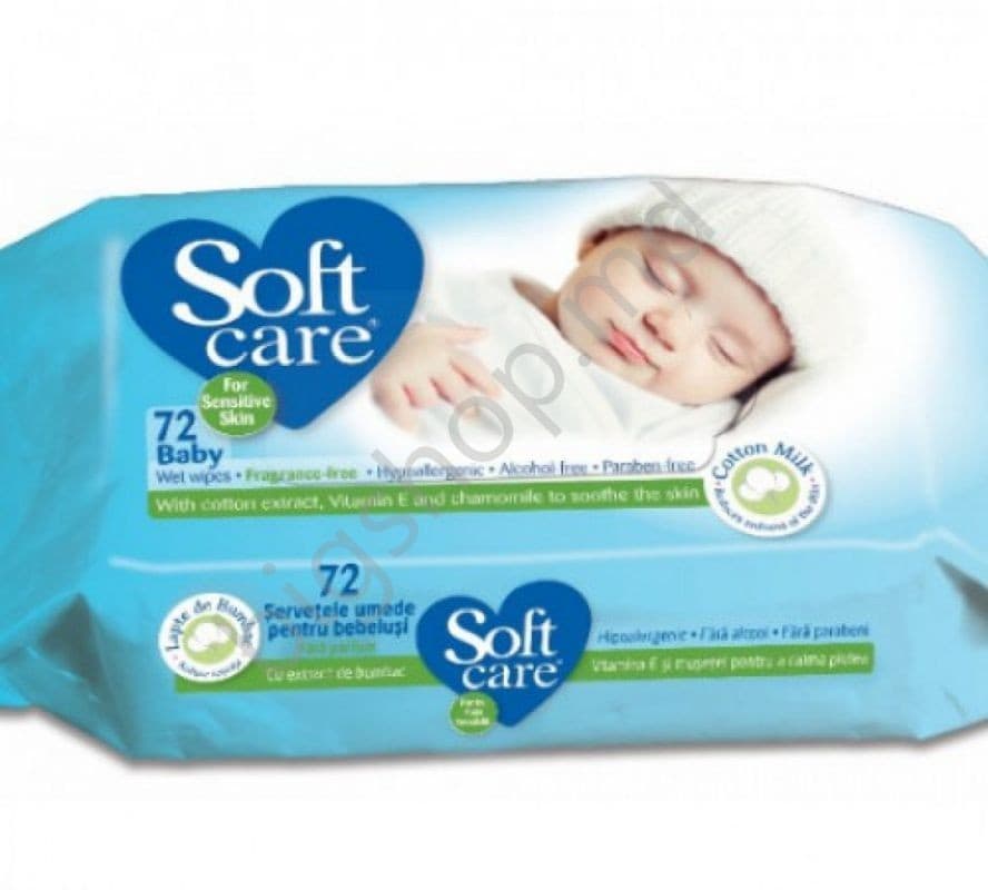 Servetele umede Pampers  Srvetele umede Soft Care 72 buc.