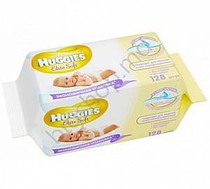 Влажные салфетки Huggies Servetele umede Elite Soft Natural (128 buc.)