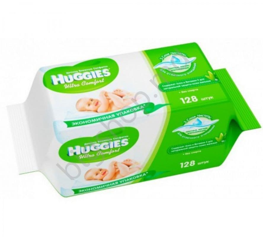 Влажные салфетки Huggies Servetele umede Ultra Comfort Aloe (128 buc.)