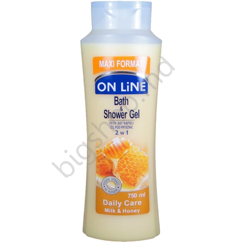 Gel de dus ON LINE top 750ml SPUMA BAIE LAPTE MIERE