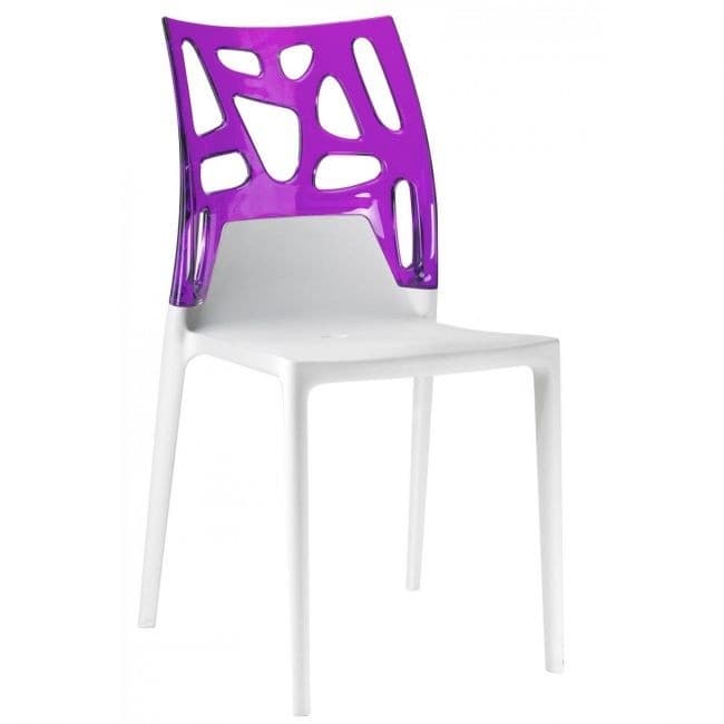 Пластиковый стул Papatya Ego-Rock Purple/White
