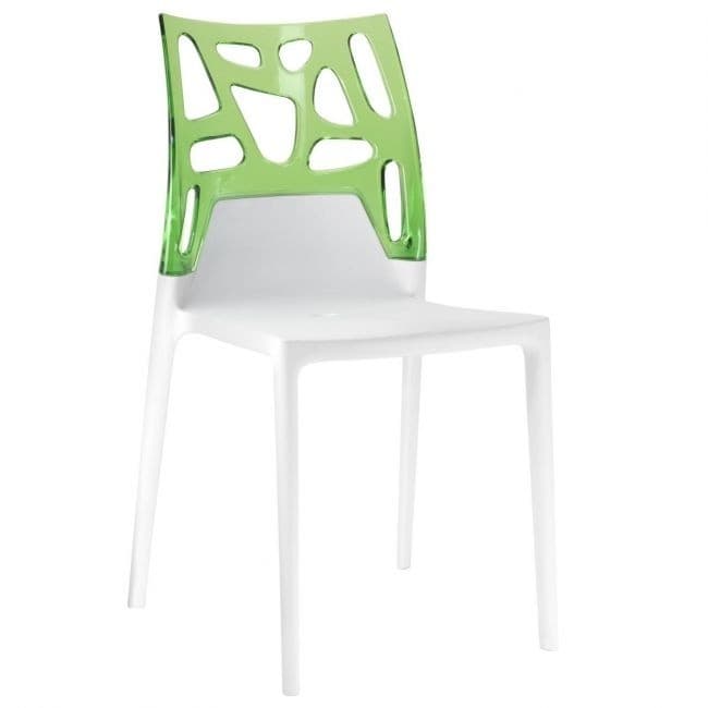 Scaun din plastic Papatya Ego-Rock Green/White