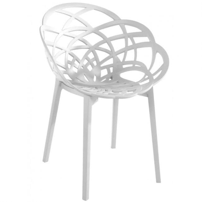 Пластиковый стул Papatya Flora White/White