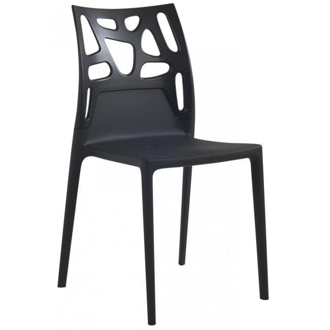 Пластиковый стул Papatya Ego-Rock Black/Black