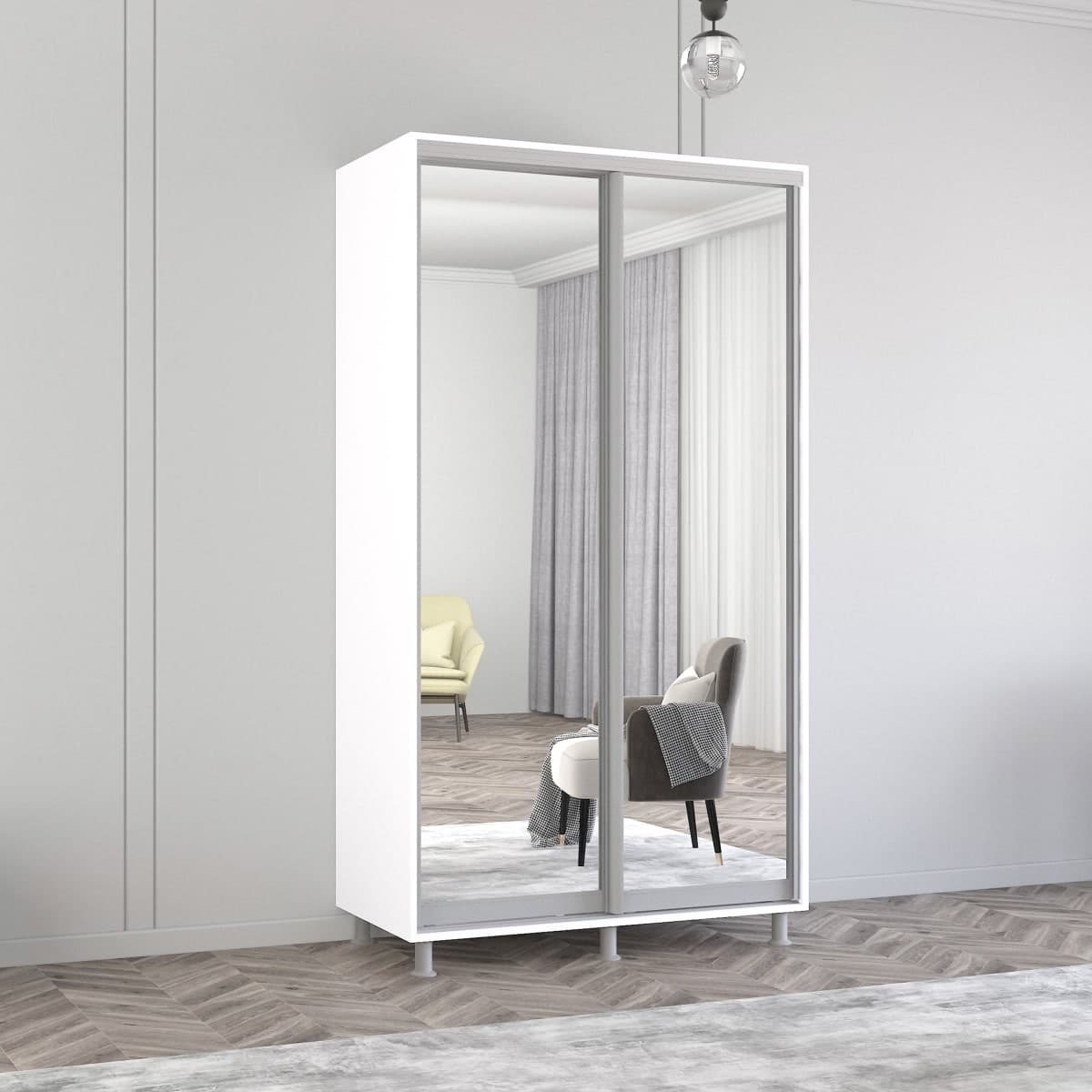 Шкаф-купе Mobildor Lux Aron S 1100 8681 Alb briliant