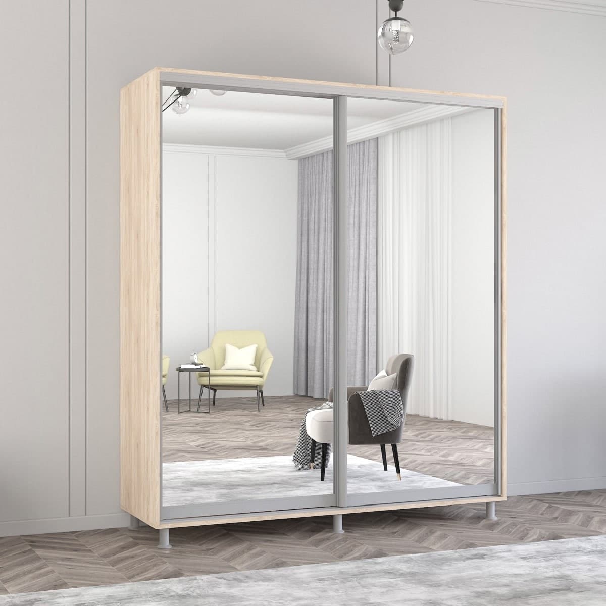 Dulap-cupe Mobildor Lux Aron P 1900 3025 Stejar Sonoma