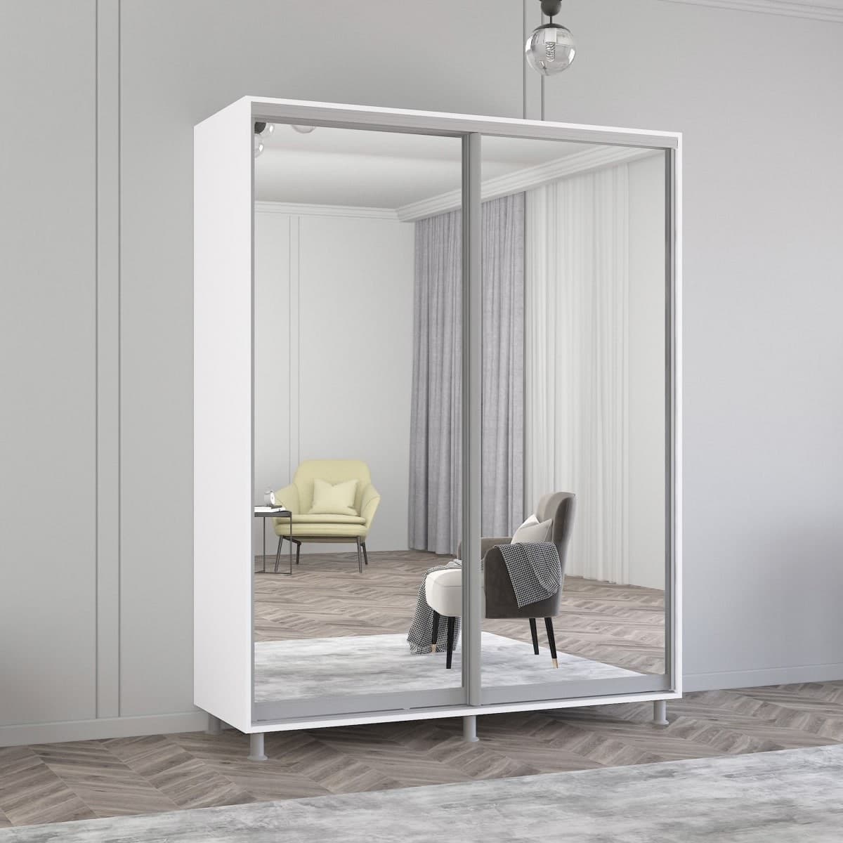 Dulap-Cupe Mobildor Lux Aron P 1600 8681 Alb briliant