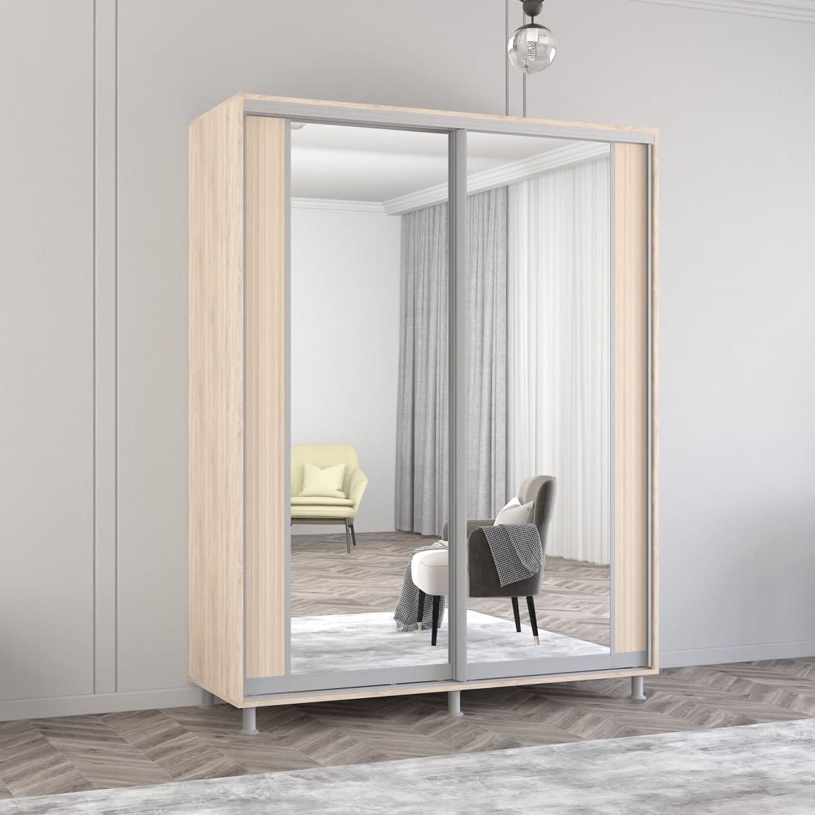 Шкаф-купе Mobildor Lux Aron K2 1800 (3025 Sonoma )