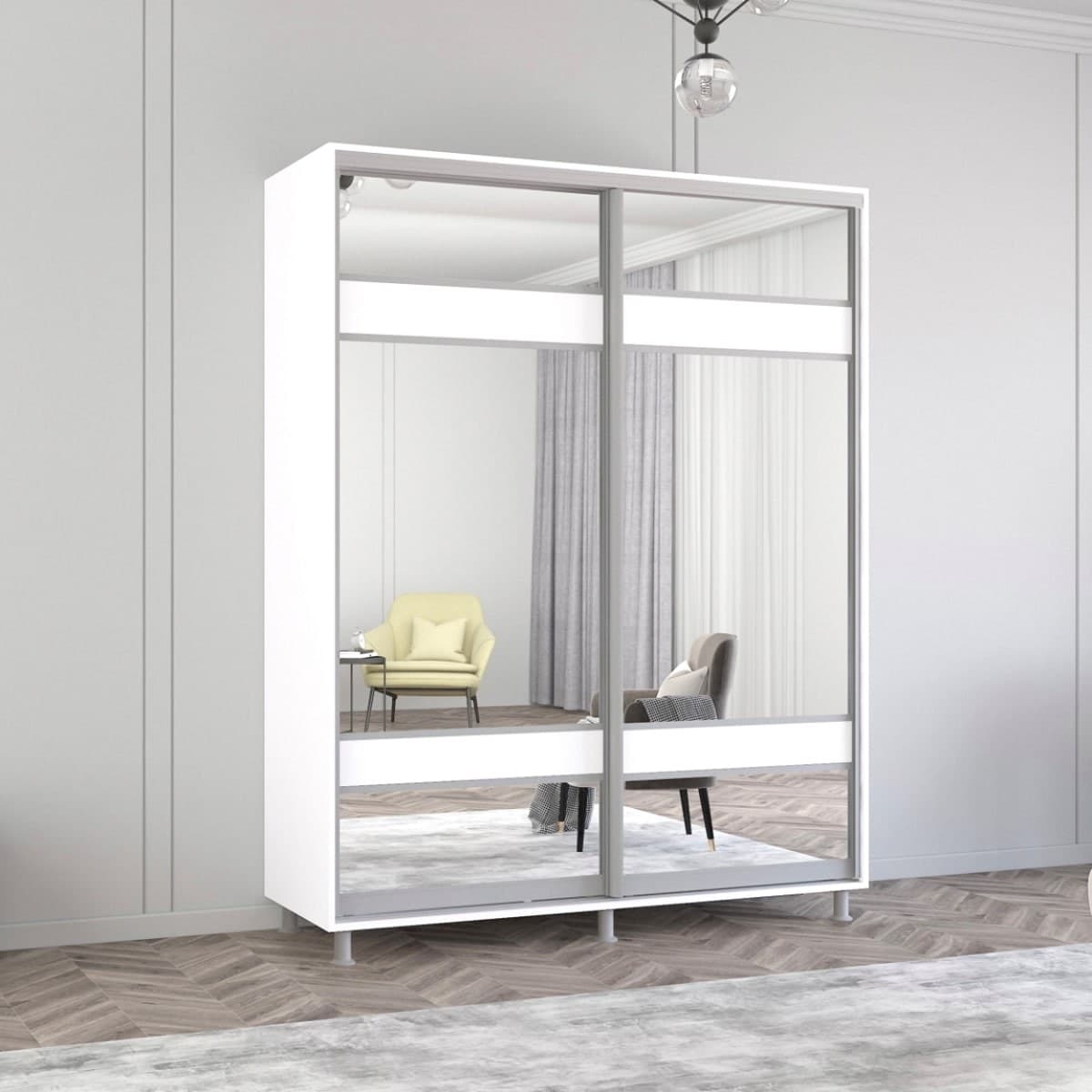 Dulap-Cupe Mobildor Lux Aron K3 1700 8681 Alb briliant