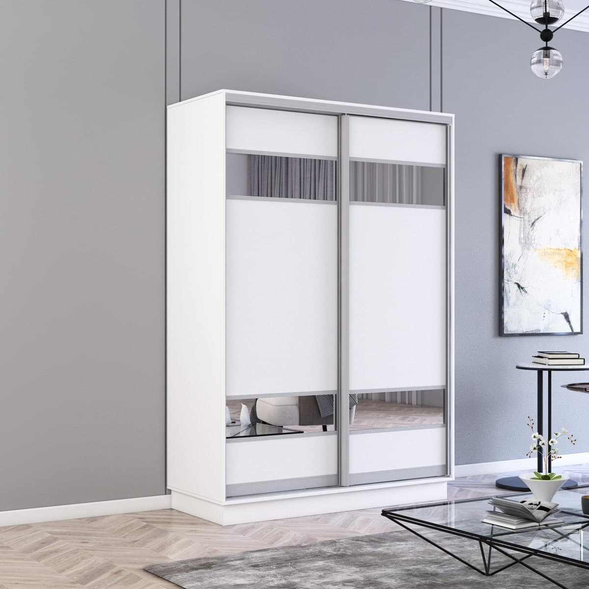 Dulap-Cupe Mobildor Lux Fox L 1400 (Alb Briliant 8681)