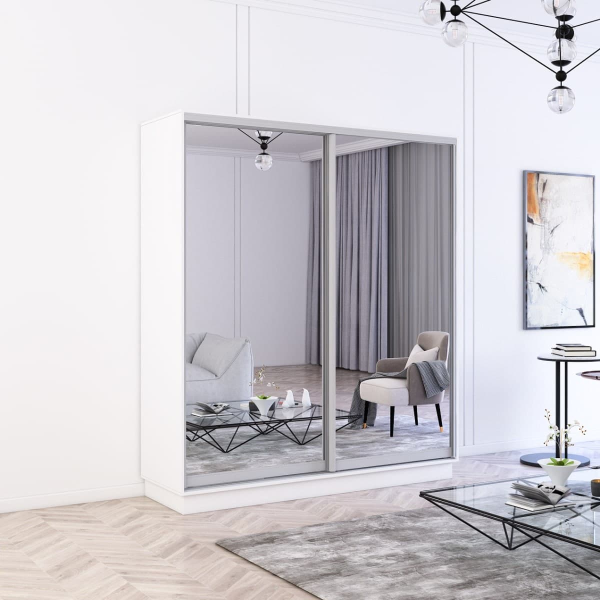 Шкаф-купе Mobildor Lux Fox 2 L 1800 (Alb Briliant 8681)
