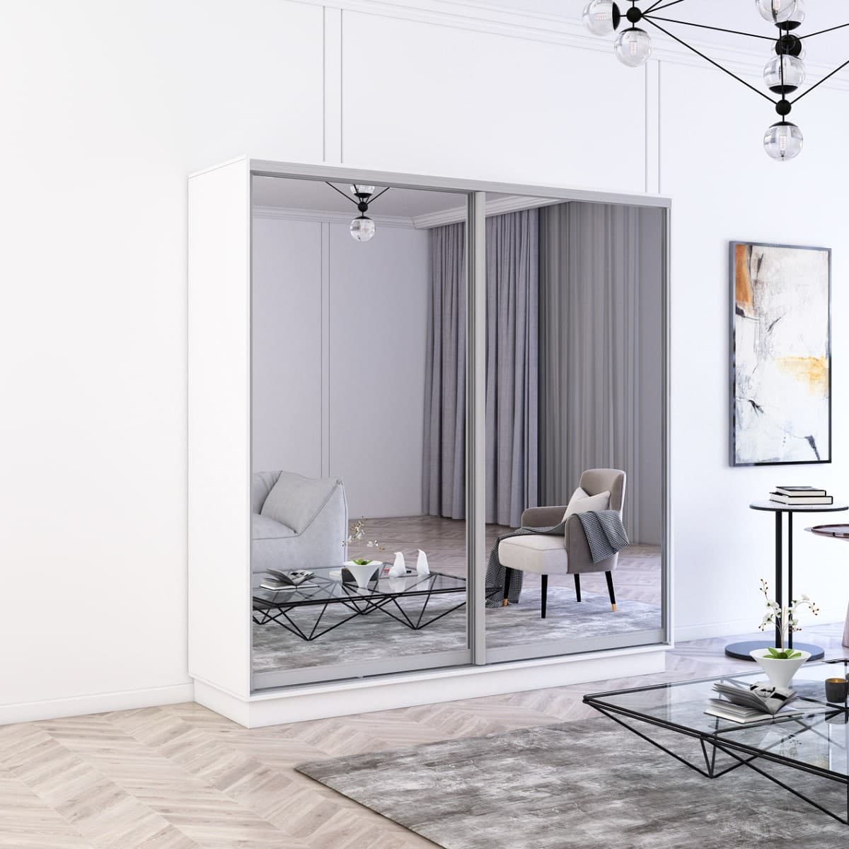 Dulap-Cupe Mobildor Lux Fox 2 L 2000 (Alb Briliant 8681)