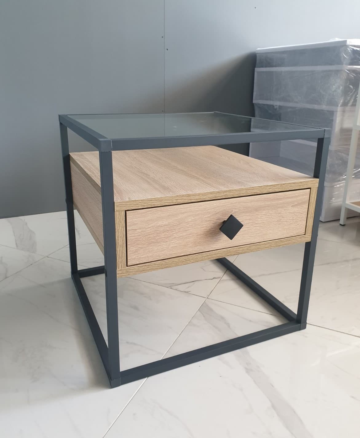 Masa de reviste Mobildor Lux Rebeca Anthracite/Sonoma Oak