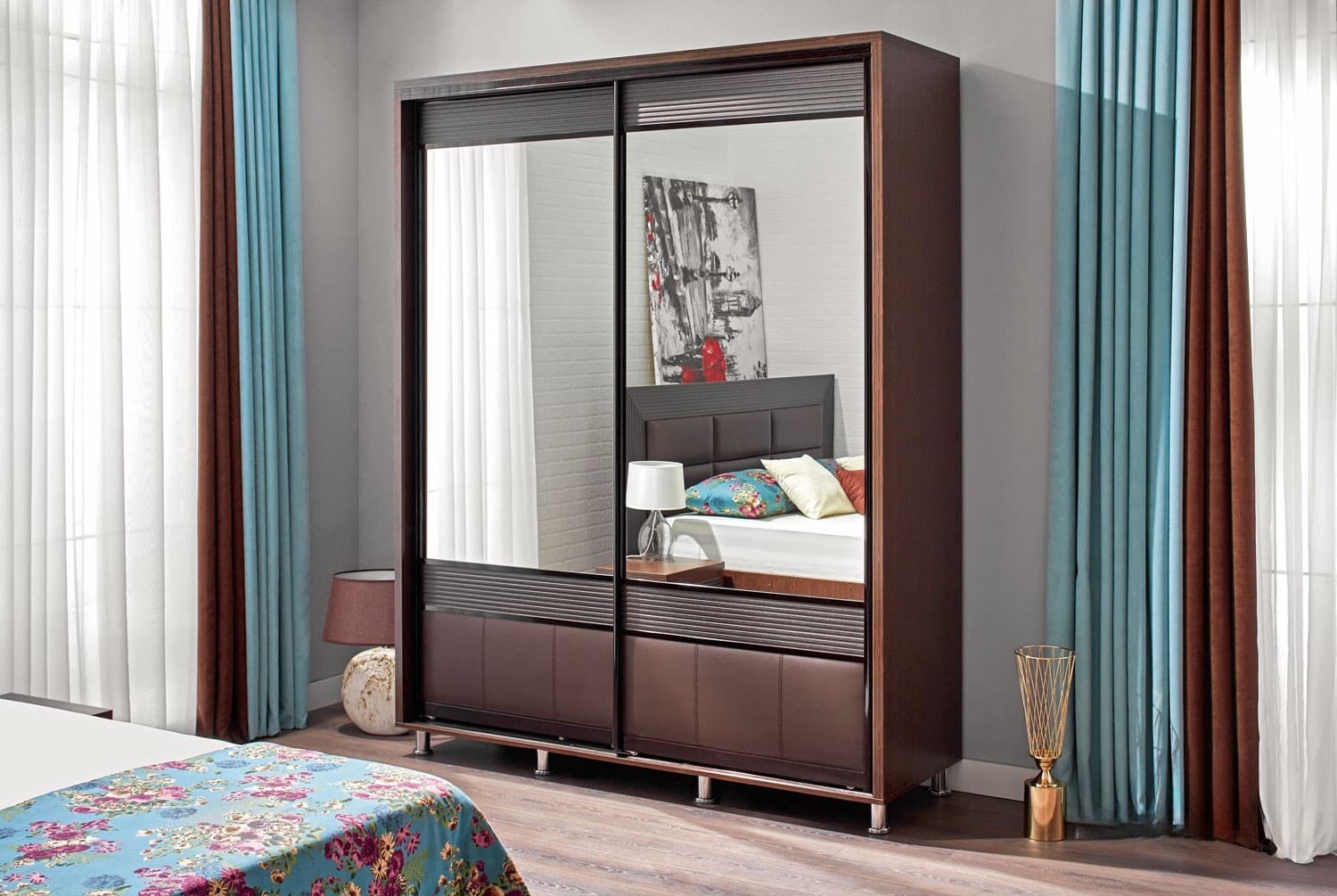 Шкаф-купе Ambianta Clasic 1.8 м Сонома Тёмный