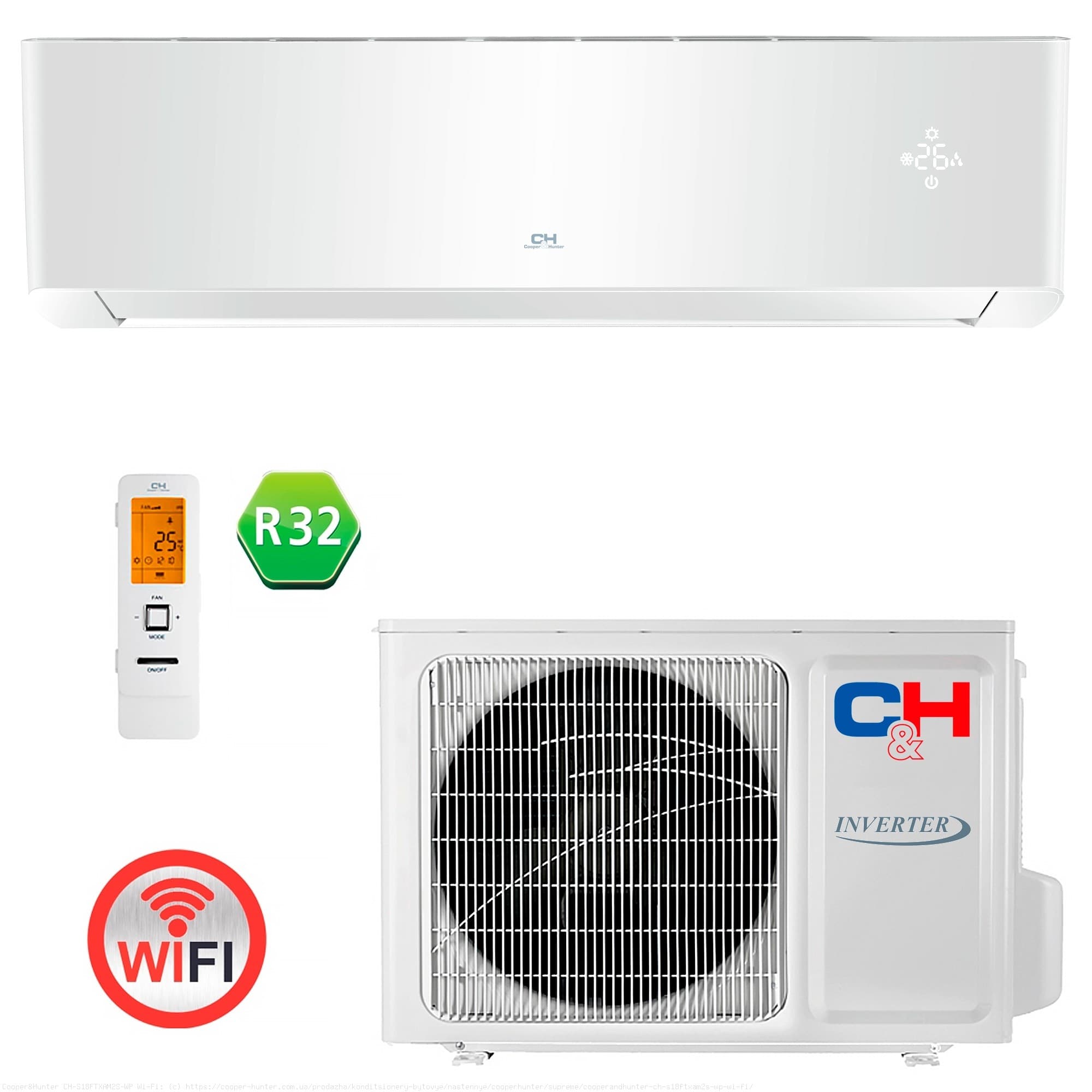 Кондиционер Cooper&Hunter CH-S18FTXAM2S-WP Wi-Fi