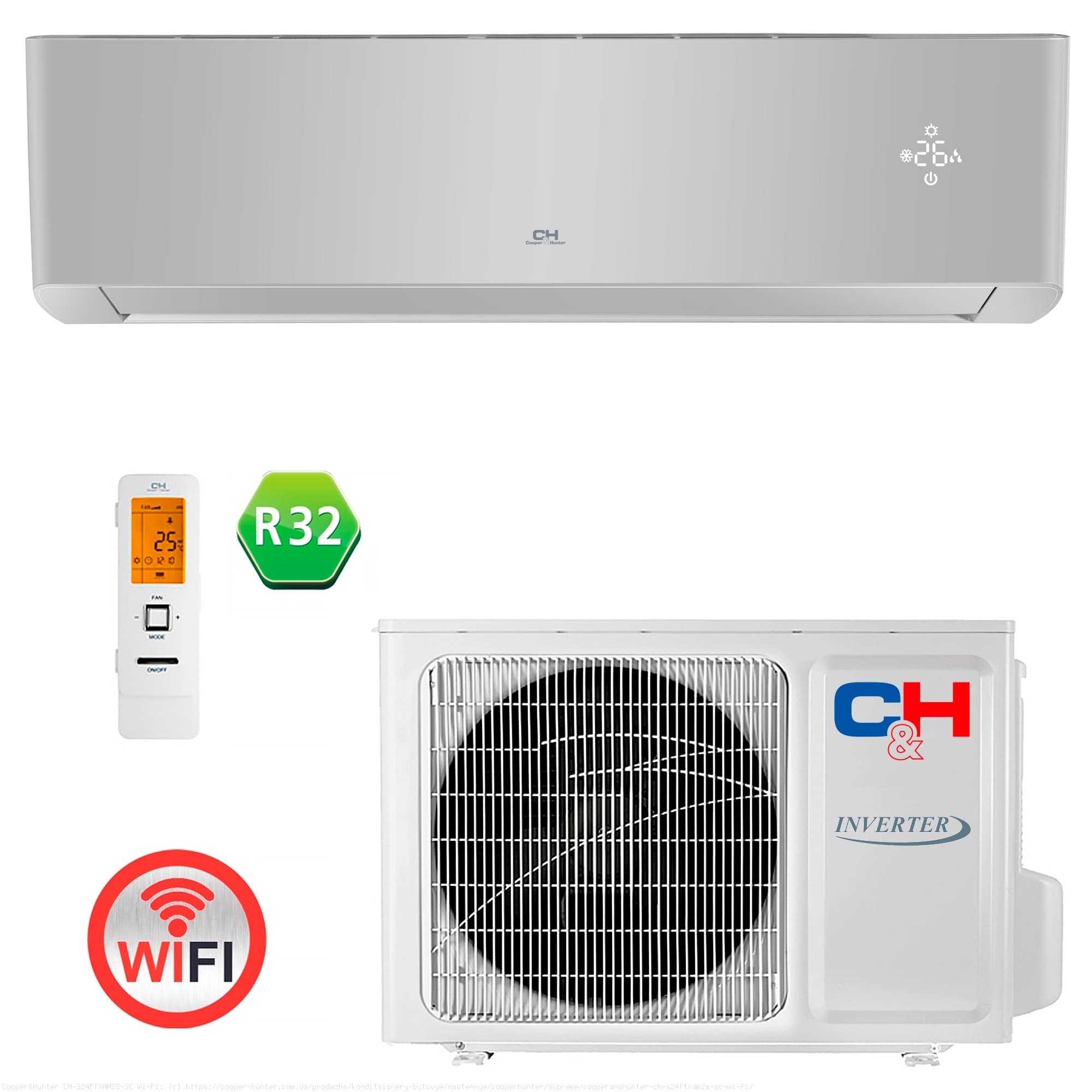 Кондиционер Cooper&Hunter CH-S24FTXAM2S-SC Wi-Fi