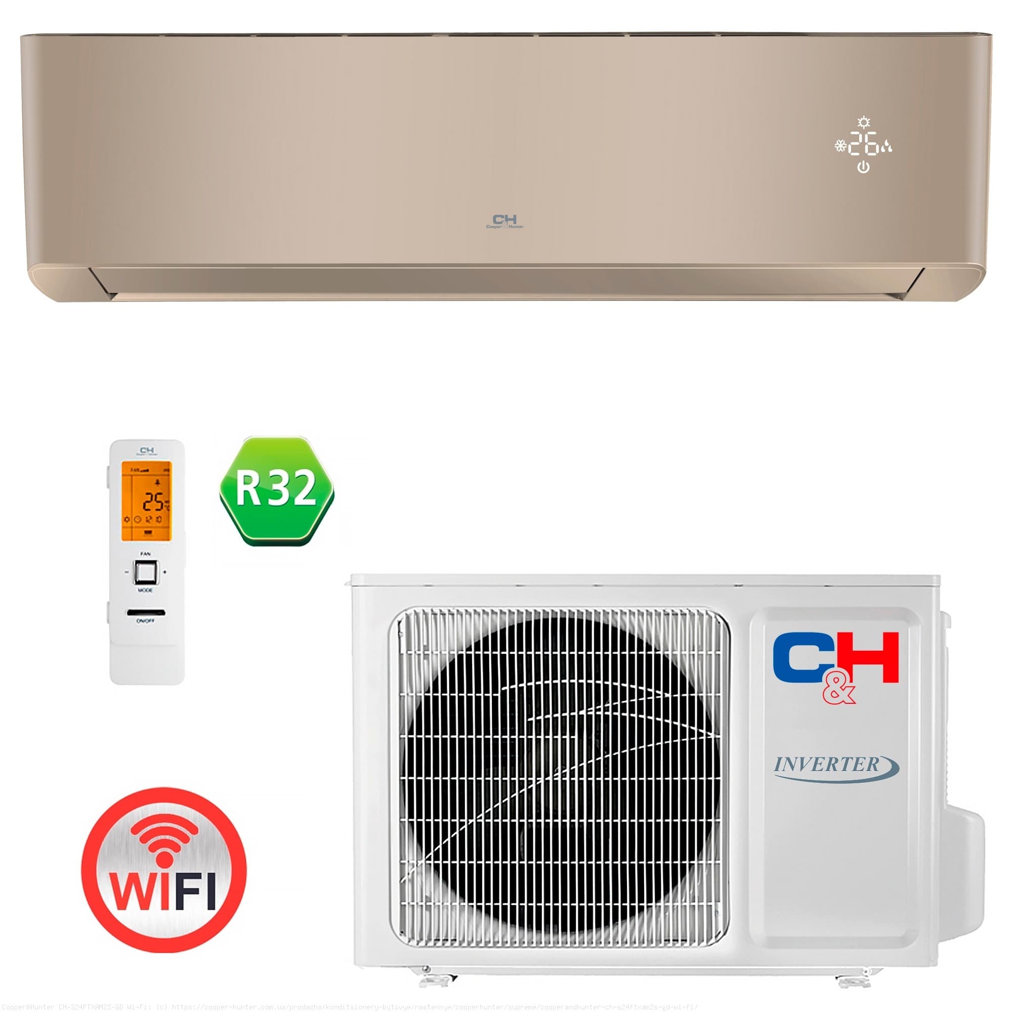 Aparat de aer conditionat Cooper&Hunter CH-S24FTXAM2S-GD Wi-Fi