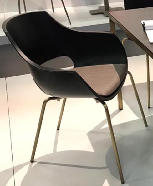 Пластиковый стул Papatya Opal Pro Black/Brass