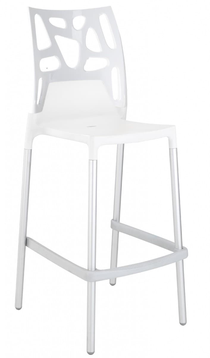 Scaun pentru bar Papatya Ego Rock Bar White/White