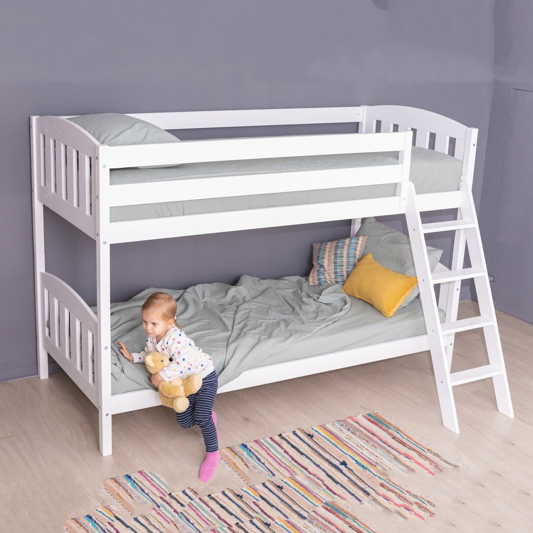 Pat copii MobiCasa Dino White