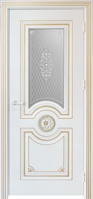 Межкомнатная дверь Спирит Sorento белая эмаль со стеклом (600 мм)