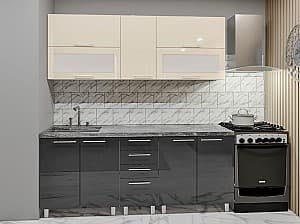 Bucatarie PS Lena 2m (in sus) High gloss Bordo/Bianco