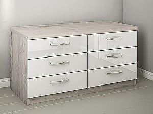 Comoda PS KX-150(6) stejar cortona/alb
