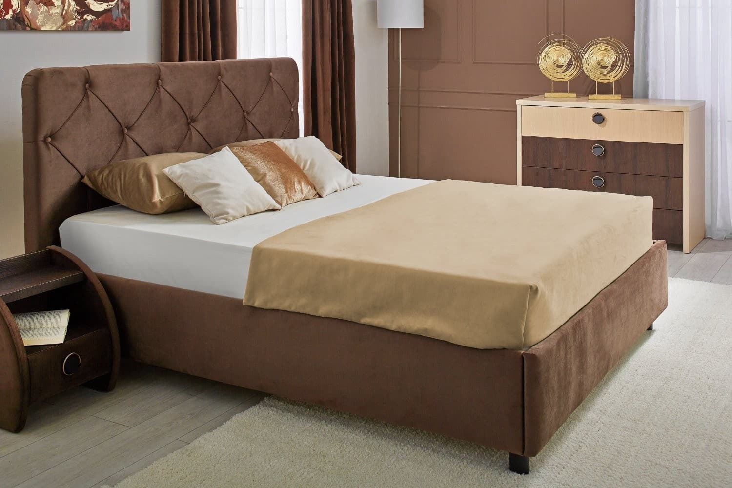 Кровать Ambianta Cristal 1.6 m Sonoma închis