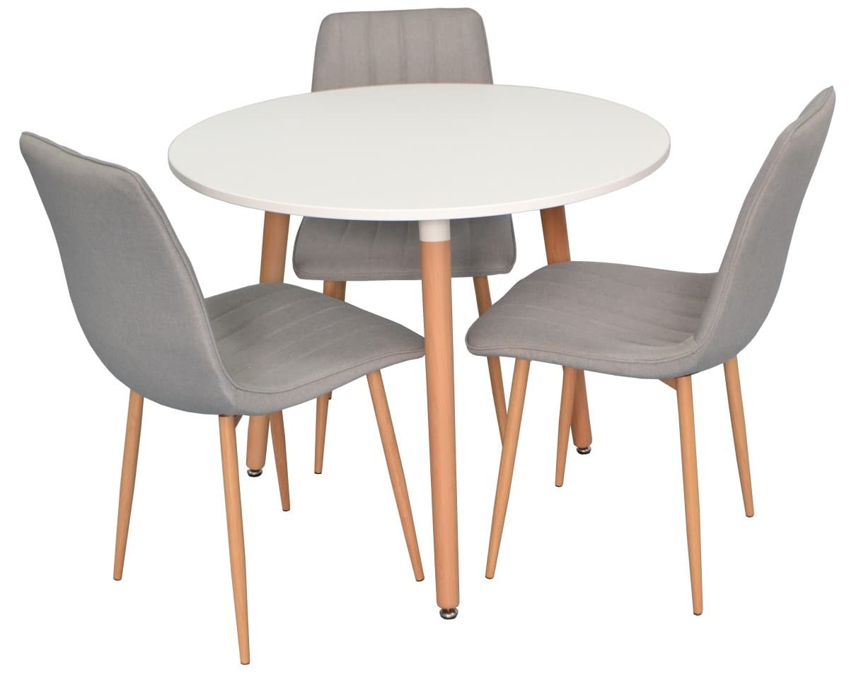 Set de masa cu scaune Evelin DT 404-1 + 3 scaune XR-154 WO/Light Grey-3
