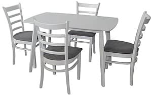 Набор стол и стулья Evelin Cooper White + 4 стулья Coco White NV-10WP Grey