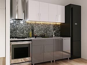 Кухня PS Мини (High Gloss) 1.6 m White/Grey