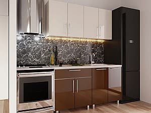 Кухня PS Мини (High Gloss) 1.6 m Bianco/Brown