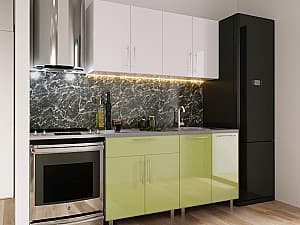 Bucatarie PS Mini (High Gloss) 1.6 m White/Green