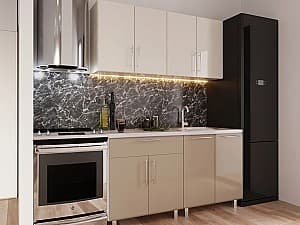 Bucatarie PS Mini (High Gloss) 1.6 m Bianco/Cappuccino