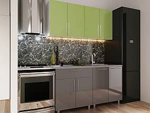 Кухня PS Мини (High Gloss) 1.6 м Green/Grey