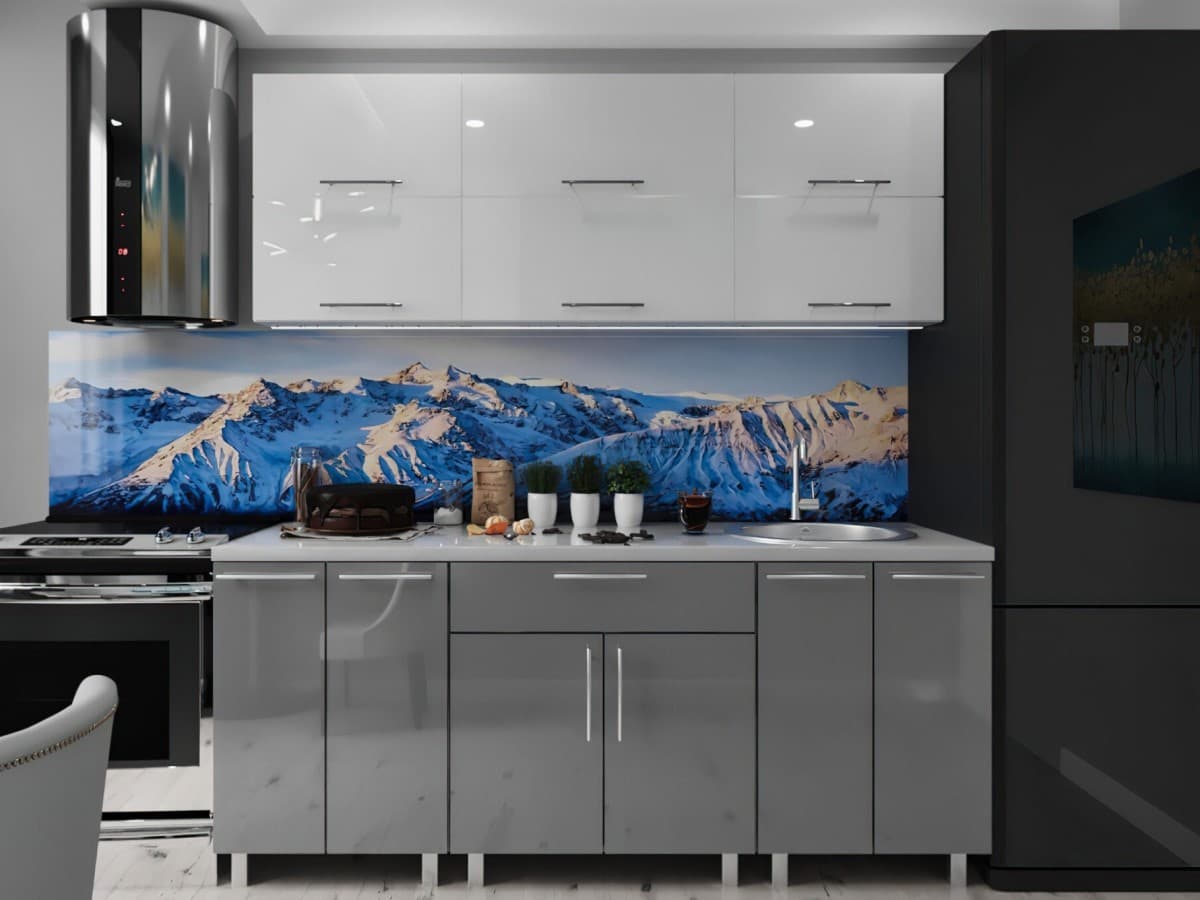 Bucatarie PS Modern (High Gloss) 1.8m White/Grey