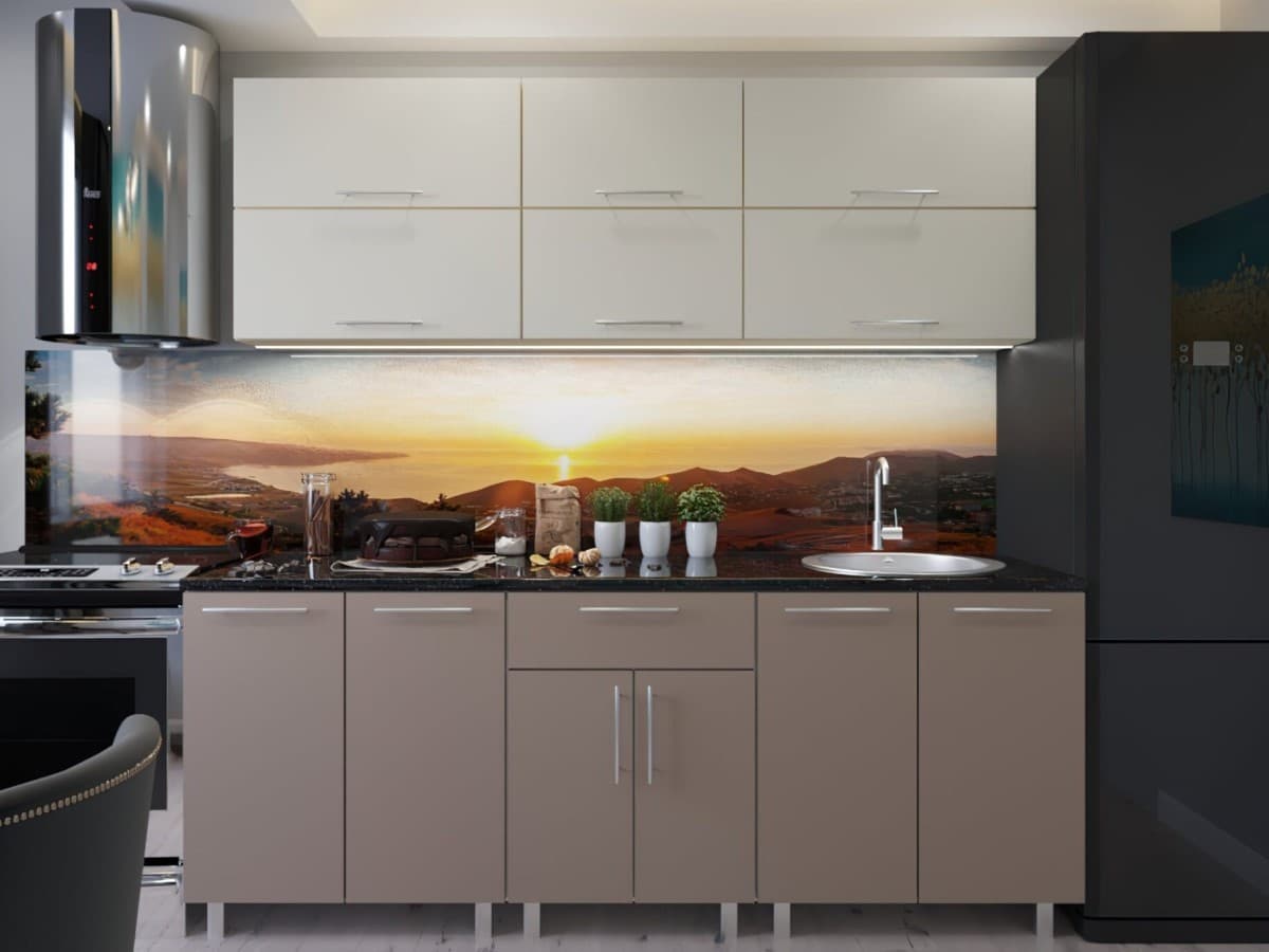 Кухня PS Modern (High Gloss) 1.8m Bianco Matt/Cappuccino