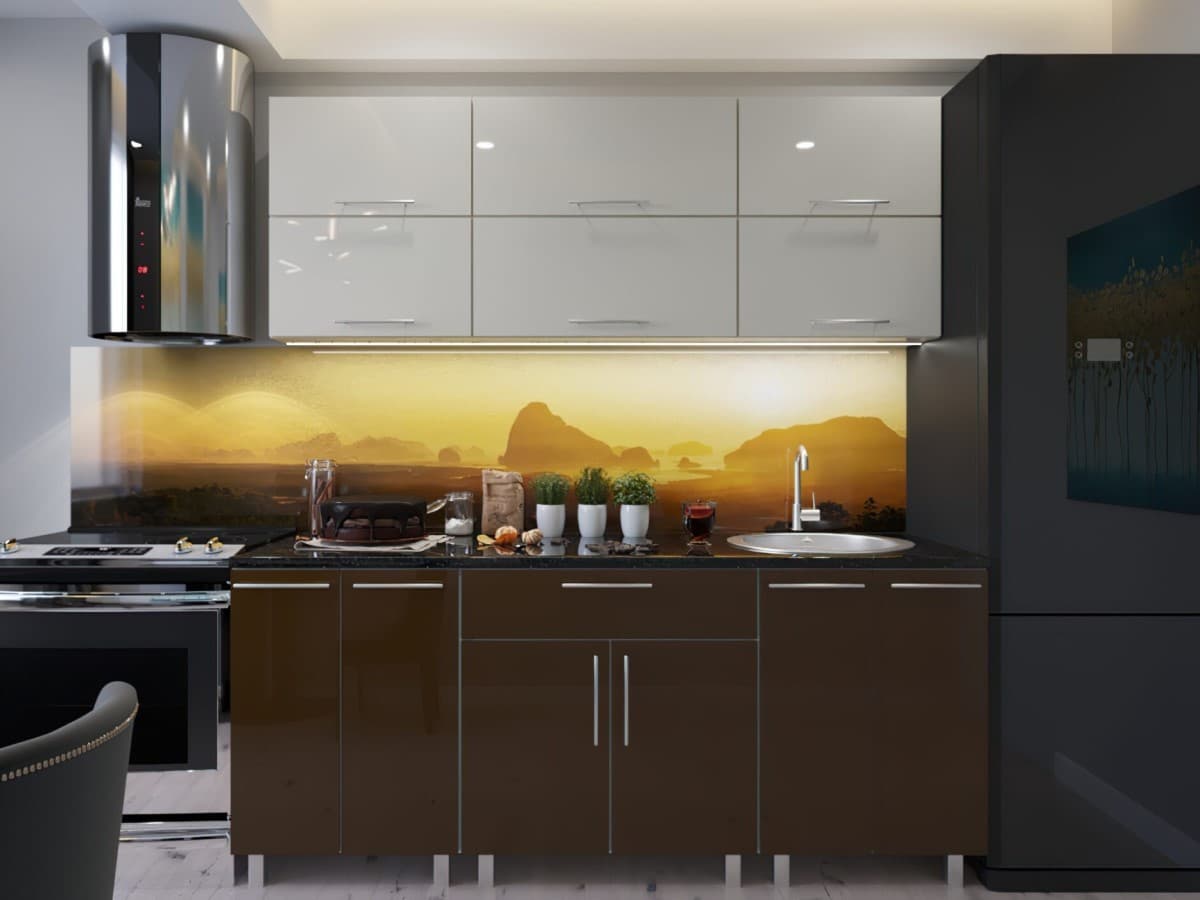 Кухня PS Modern (High Gloss) 2m Bianco/Brown