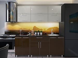 Bucatarie PS Modern (High Gloss) 2m Bianco/Brown