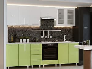 Bucatarie PS Iulia (High Gloss) 2.6 m White/Green