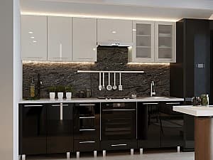 Кухня PS Юля (High Gloss) 2.6 м White/Black
