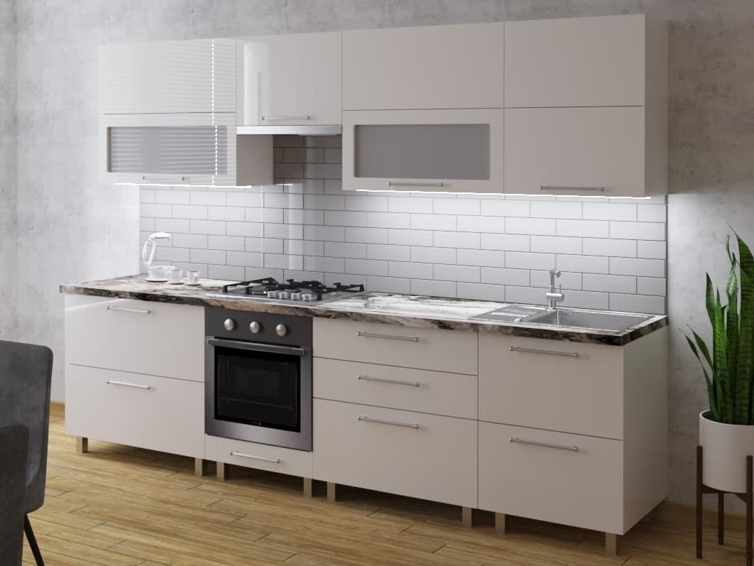 Bucatarie PS Blum (High Gloss) 2.8 m Beige