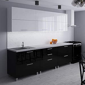 Кухня PS Blum (High Gloss) 2.4 m White/Black