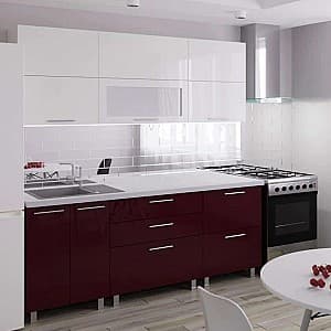 Bucatarie PS Blum (High Gloss) 2.0 m White/Bordo