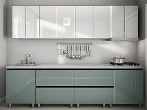 Кухня PS Gola-4 2.8 m High Gloss Green+Grey