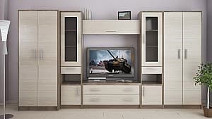 Стенка PS Омега S 3.5 м Трюфель/Шамони светлый