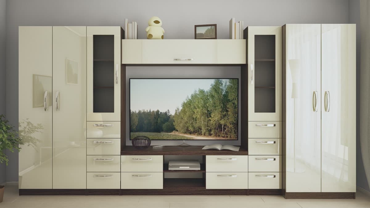 Living PS Liudmila Х Mini ТV-1,5 m 3,9 m mokka/bianco-bej