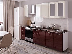 Bucatarie PS Lena 2.0m Bordo/Cream