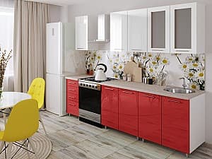 Кухня PS Лена 1.6 м Red/White