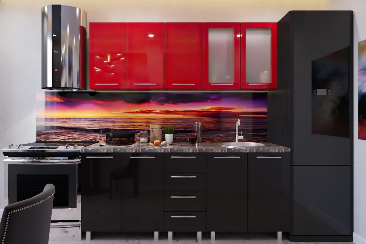 Кухня PS Лена 1.8 м Black/Red